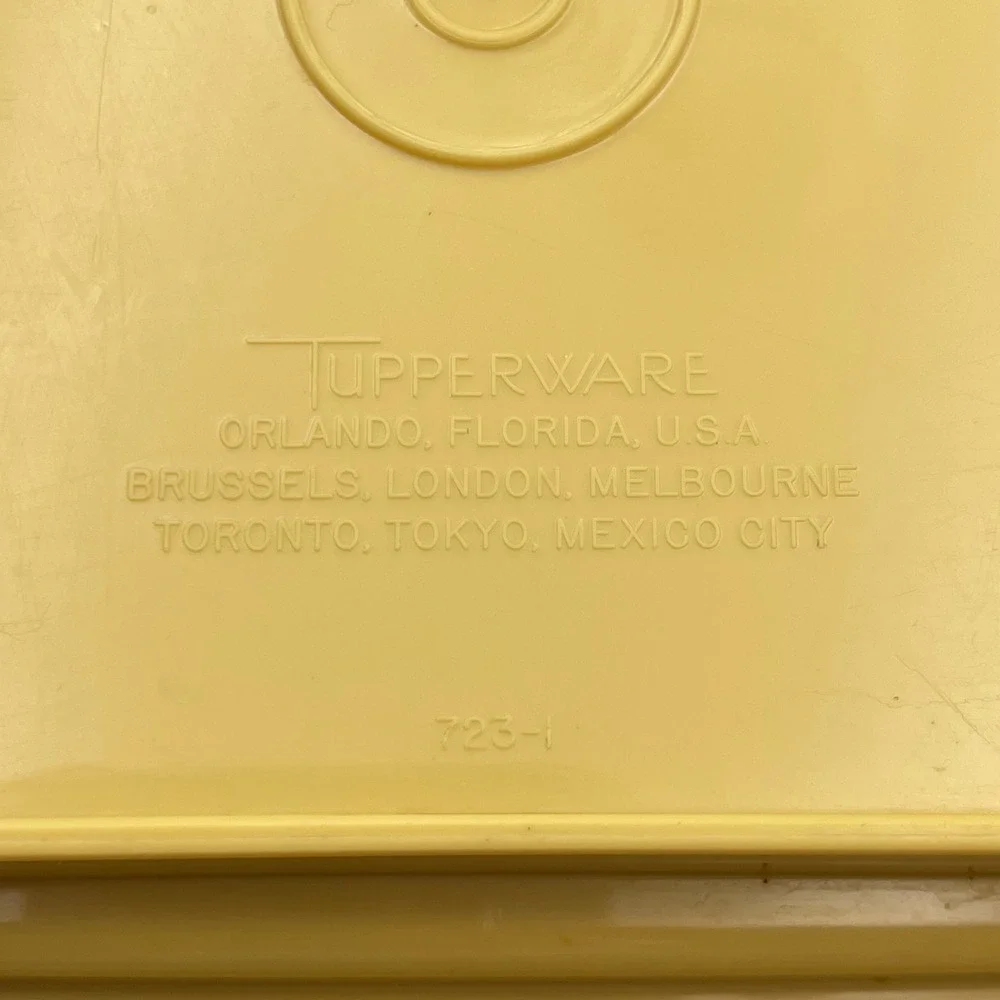 Vintage 1970s Tupperware 723-1 Deviled Egg Keeper Carrier Set of 2 Harvest Gold